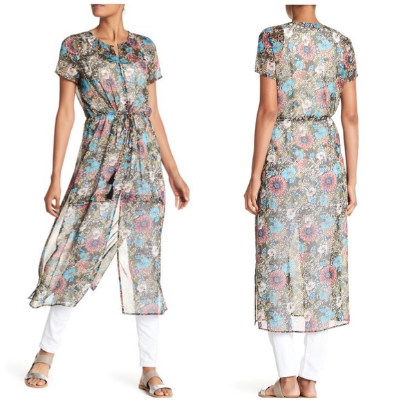 Daniel Rainn Sweaters - Daniel Rainn long floral print duster NWT sheer